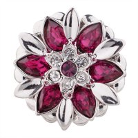 (image for) Snap Jewelry Rhinestone - Flower Metal Fuchsia Pink