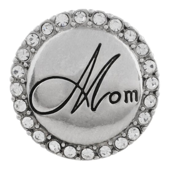 (image for) Snap Jewelry Rhinestone - Clear Halo "MOM" - Click Image to Close