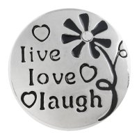 (image for) Snap Jewelry Metal - Flower "Live Love Laugh"