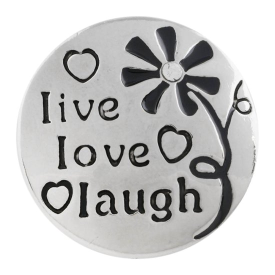 (image for) Snap Jewelry Metal - Flower "Live Love Laugh" - Click Image to Close