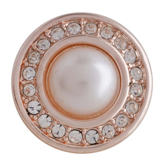 (image for) Snap Jewelry Stone On Rose Gold - Pearl - Click Image to Close