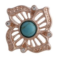 (image for) Snap Jewelry Stone On Rose Gold - Turquoise Flower