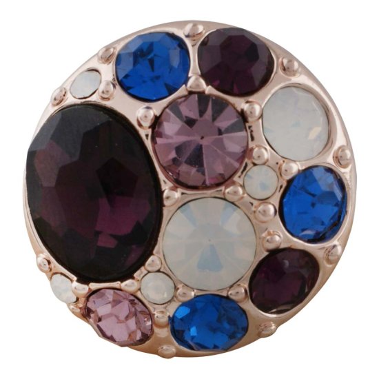 (image for) Snap Jewelry Rhinestone - Rose Gold Cluster Purple & Blue - Click Image to Close