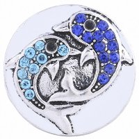 (image for) Snap Jewelry Rhinestone - 2 Dolphin Pair Blue Tones