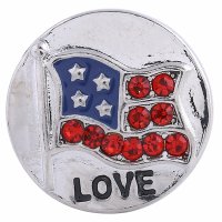 (image for) Snap Jewelry Metal - Flag USA & Love