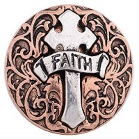 (image for) Snap Jewelry Metal Cross Rose Gold & Silver Faith