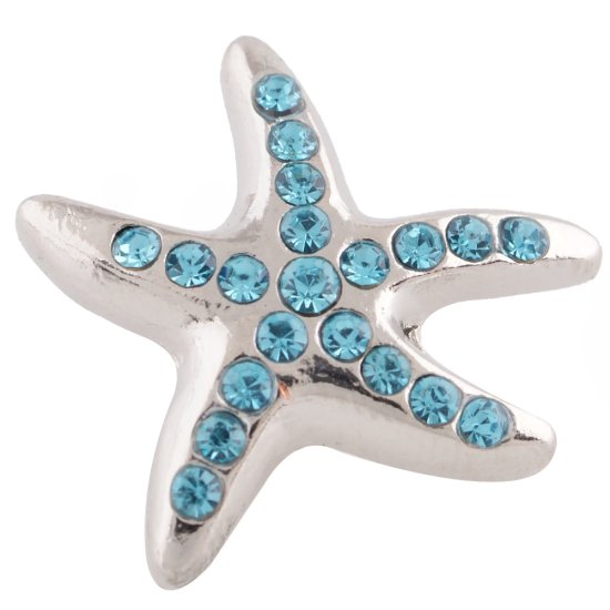 (image for) Snap Jewelry Rhinestone - Starfish Light Blue - Click Image to Close