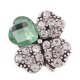 (image for) Snap Jewelry Rhinestone - Four Leaf Clover Green & Clear