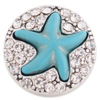 (image for) Snap Jewelry Rhinestone Starfish Light Blue & Clear