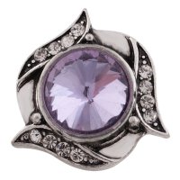 (image for) Snap Jewelry Rhinestone - Flower Lt Purple & Clear