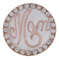 (image for) Snap Jewelry Enamel Mom Rose Tone & White