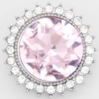 (image for) Snap Jewelry Rhinestone - Clear Halo Faceted Light Pink Center