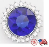 (image for) Snap Jewelry Rhinestone - Clear Halo Faceted Blue