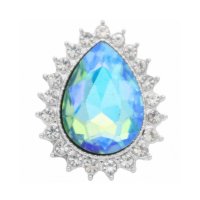 (image for) Snap Jewelry Rhinestone Lt. Blue AB Pear Tear Drop & Clear Halo