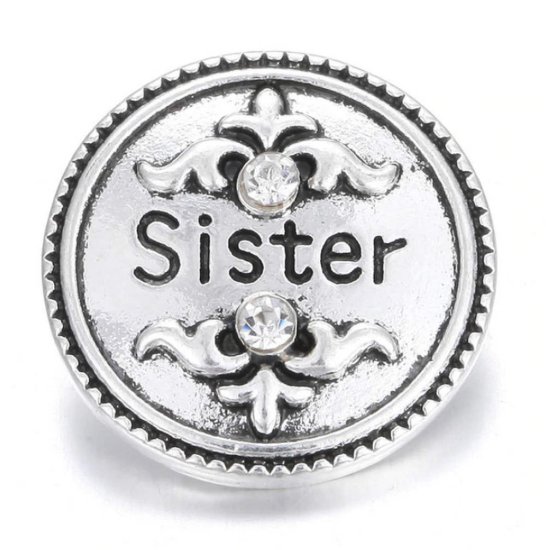 (image for) Snap Jewelry Sister Rhinestone Clear - Click Image to Close