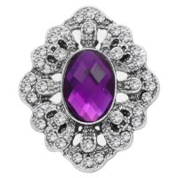 (image for) Snap Jewelry Rhinestone - Antique Purple Oval Stone