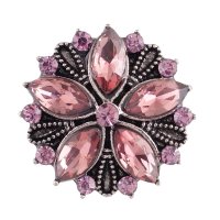 (image for) Snap Jewelry Rhinestone - Antique Designer Flower Mauve Purple