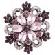 (image for) Snap Jewelry Rhinestone Flower silver Base - Shades of Pink