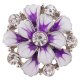 (image for) Snap Jewelry Enamel - Purple Flower & Clear Rhinestones