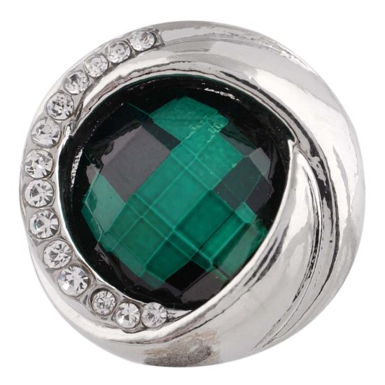 (image for) Snap Jewelry Rhinestone Faceted Swirl - Emerald Green - Click Image to Close