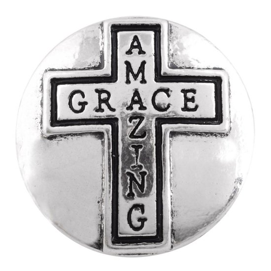 (image for) Snap Jewelry Amazing Grace Cross Easter fits Ginger Snap 18-20mm - Click Image to Close