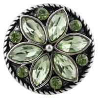 (image for) Snap Jewelry Rhinestone Flower Light Green Peridot