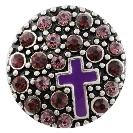 (image for) Snap Jewelry Enamel & Rhinestone - Cross Shades of Purple - Click Image to Close