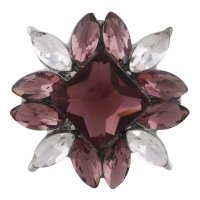 (image for) Snap Jewelry Rhinestone - Purple & Clear Flower