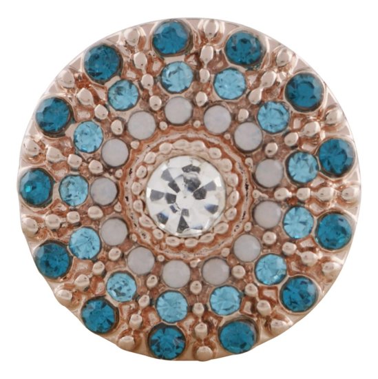 (image for) Snap Jewelry Rhinestone Sun Blue, Sky Blue & AB on Rose Gold - Click Image to Close