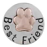 (image for) Snap Jewelry Best Friend Rose Gold Plated Paw Print Dog