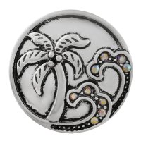 (image for) Snap Jewelry Metal - Palm Tree & Waves with AB Stones