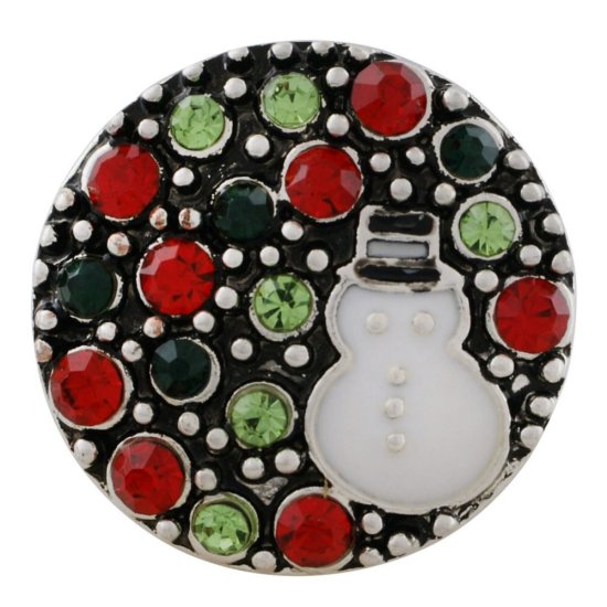 (image for) Snap Jewelry Rhinestone - Christmas Snowman Colorful Stones - Click Image to Close