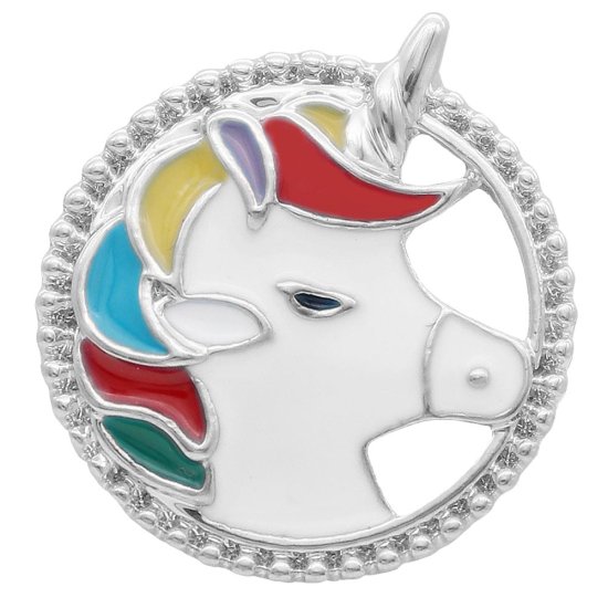 (image for) Snap Jewelry Enamel Colorful Unicorn Fits Ginger Snaps 18-20mm - Click Image to Close