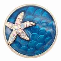 (image for) Snap Jewelry Enamel - Clear AB Star Fish Gold-Tone