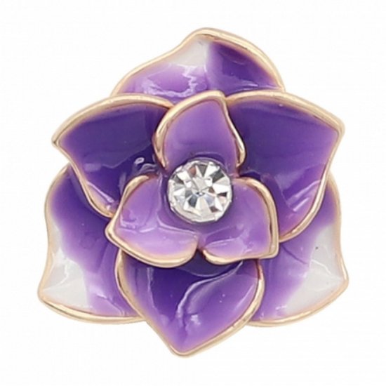 (image for) Snap Jewelry Enamel - Rose Shell & Purple Gold-Tone - Click Image to Close