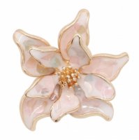 (image for) Snap Jewelry Enamel - Flower Shell & Purple Gold-Tone