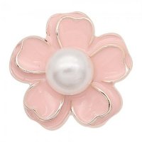 (image for) Snap Jewelry Pearl - Gold-Tone Pink Enamel