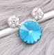 (image for) Snap Jewelry Rhinestone Mickey Mouse Shape Faceted Blue Topaz