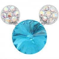 (image for) Snap Jewelry Rhinestone Mickey Mouse Shape Faceted Blue Topaz