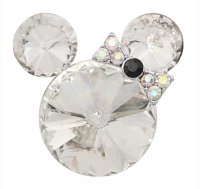 (image for) Snap Jewelry Rhinestone Minnie Mouse Shape Faceted Diamond Clear