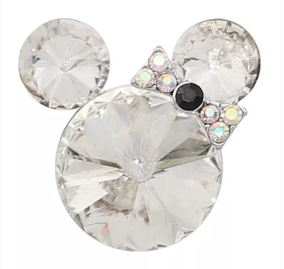 (image for) Snap Jewelry Rhinestone Minnie Mouse Shape Faceted Diamond Clear - Click Image to Close