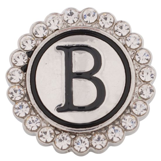 (image for) Snap Jewelry Alphabet Letter B - Metal Rhinestones - Click Image to Close