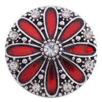 (image for) Snap Jewelry Rhinestone - Clear Stones & Red Enamel