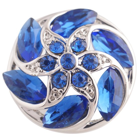 (image for) Snap Jewelry Rhinestone Marquise Flower Spiral - Blue - Click Image to Close