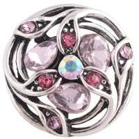 (image for) Snap Jewelry Rhinestone Teardrop Flower Spiral - Shades of Pink