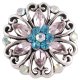 (image for) Snap Jewelry Rhinestone - Flower Open Scroll Blue & Pink