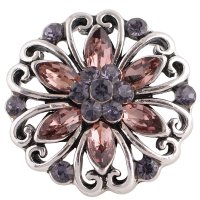 (image for) Snap Jewelry Rhinestone - Flower Open Scroll Shades of Purple