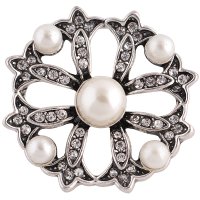 (image for) Snap Jewelry Pearl Rhinestone - Designer White