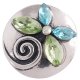 (image for) Snap Jewelry Rhinestone - Marquise Flower Lt Blue & Peridot