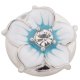 (image for) Snap Jewelry Enamel & Rhinestone - White & Blue Flower